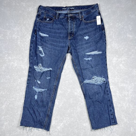 Old Navy Jeans Women's Size 14P Slouchy Straight High Rise Secret Slim Pockets - Picture 1 of 10
